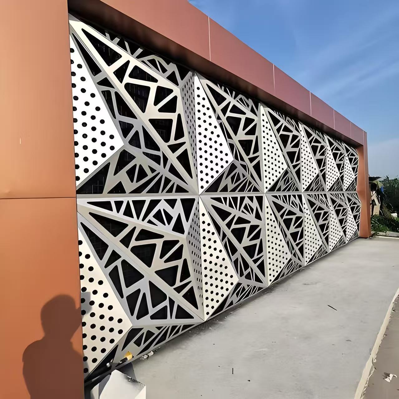 CNC Carved Aluminum Panel - Laser Cut Decorative Metal Screen for Architectural Facades