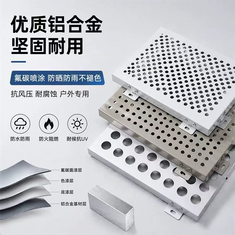 Perforated Aluminum Panel - CNC Punched Decorative Sun-Shading Screen Facade